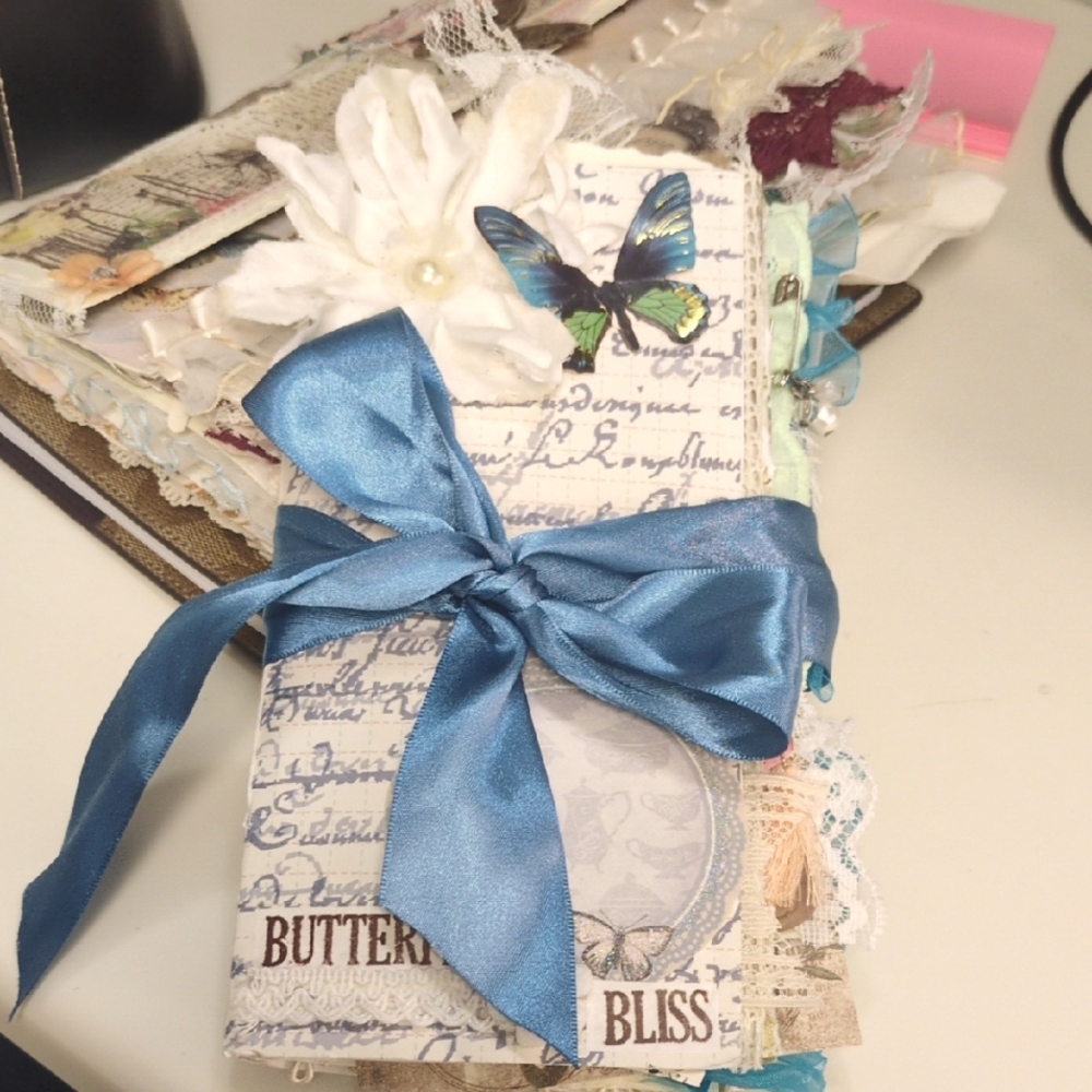 Butterfly Bliss Journal with Blue Ribbon